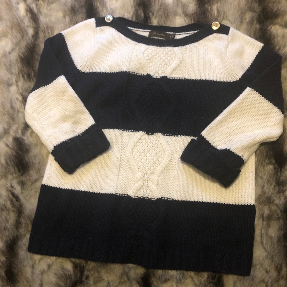 Navy and white sweater The Limited